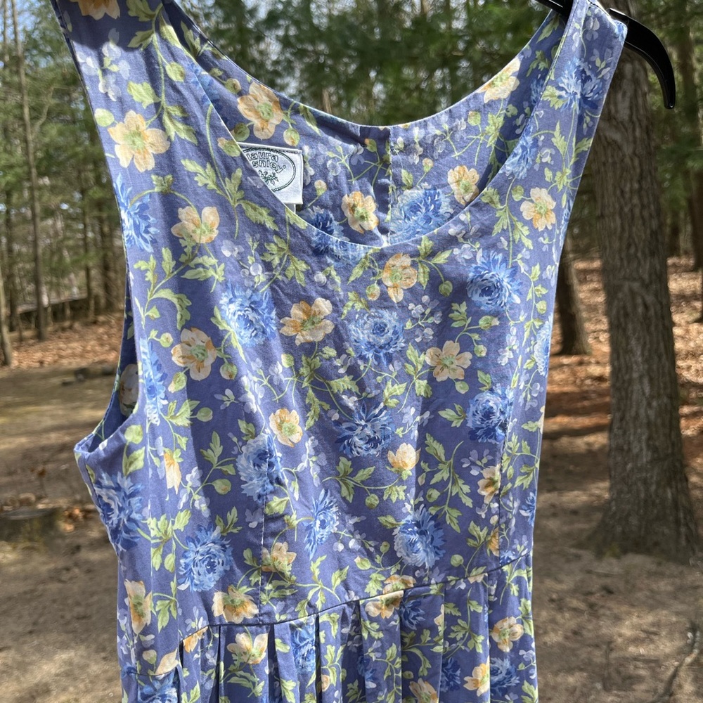 Laura Ashley Blue and Yellow Sleeveless Sundress